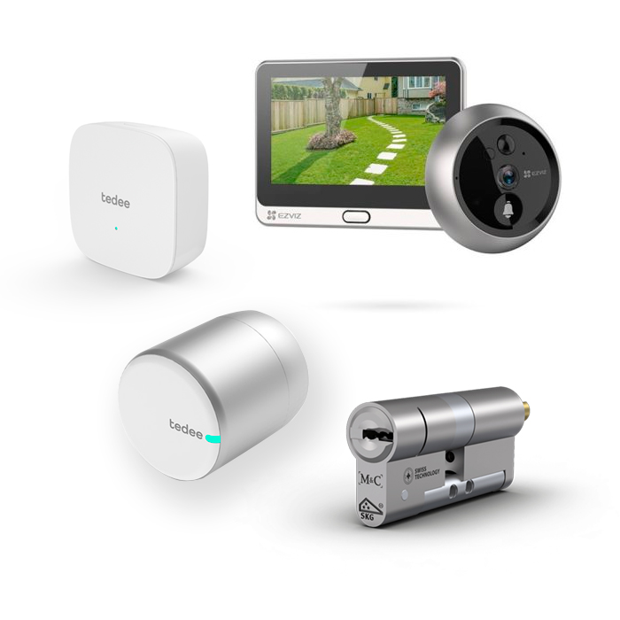 Kit Tedee Pro WiFi + mirilla digital Ezviz